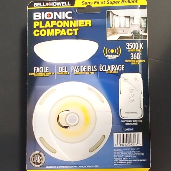 BIONIC COMPACT CEILING LIGHT WIRELESS & SUPER BRIGHT 3500K LIGHT & 36O DEGREES - Picture 3 of 7